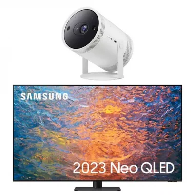 SAMSUNG QE85QN95CATXXU 85″ Smart 4K TV & The Freestyle SP-LSP3BLAXXU Smart TV Projector Bundle