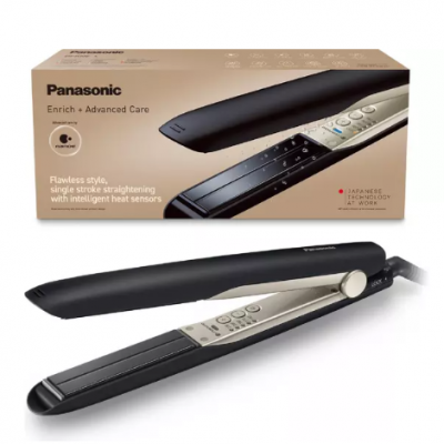PANASONIC Nanoe EH-HS0E Hair Straightener – Black & Champagne Gold