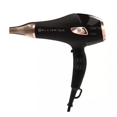 BELLISSIMA ITALIA Ceramic Hair Dryer – Black & Gold