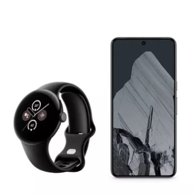 GOOGLE Pixel 8 Pro (256 GB, Obsidian) & Pixel Watch 2 WiFi with Google Assistant (Black) Bundle